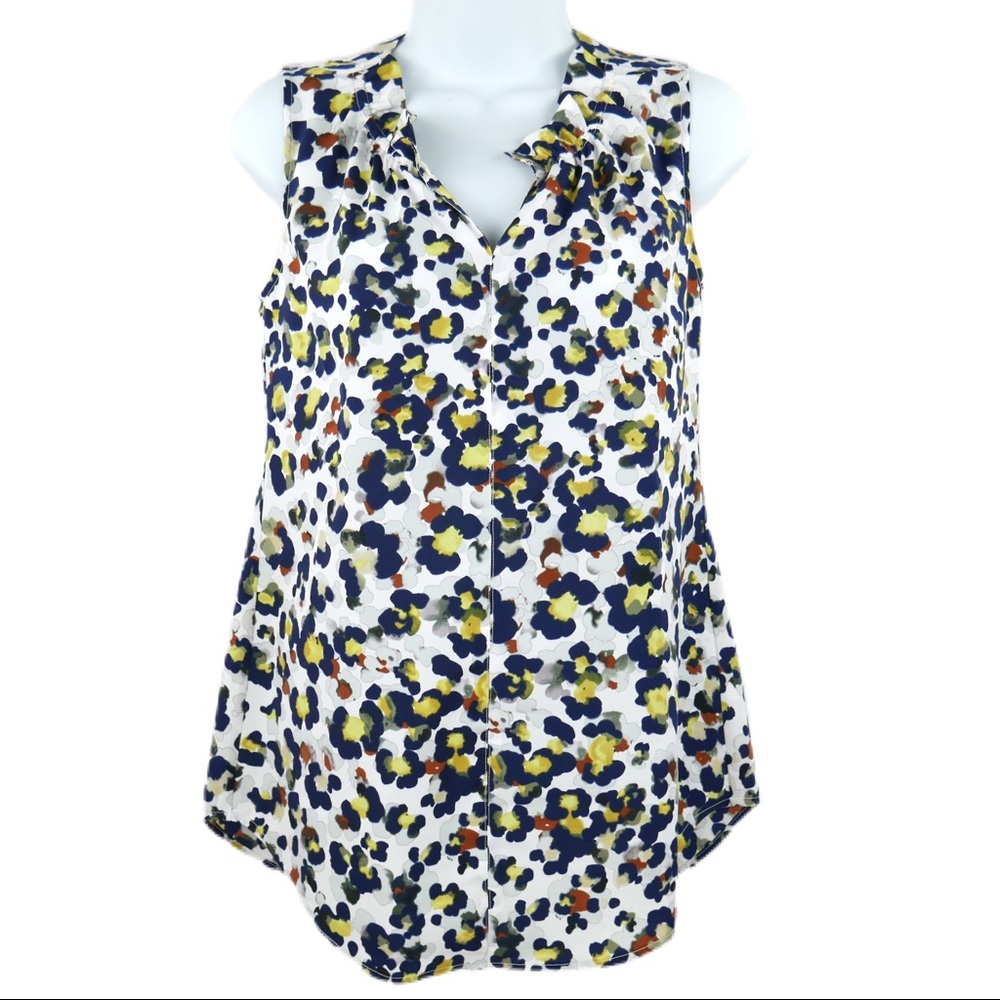 CAbi Fierce XS Top #5222 Sleeveless Floral EUC